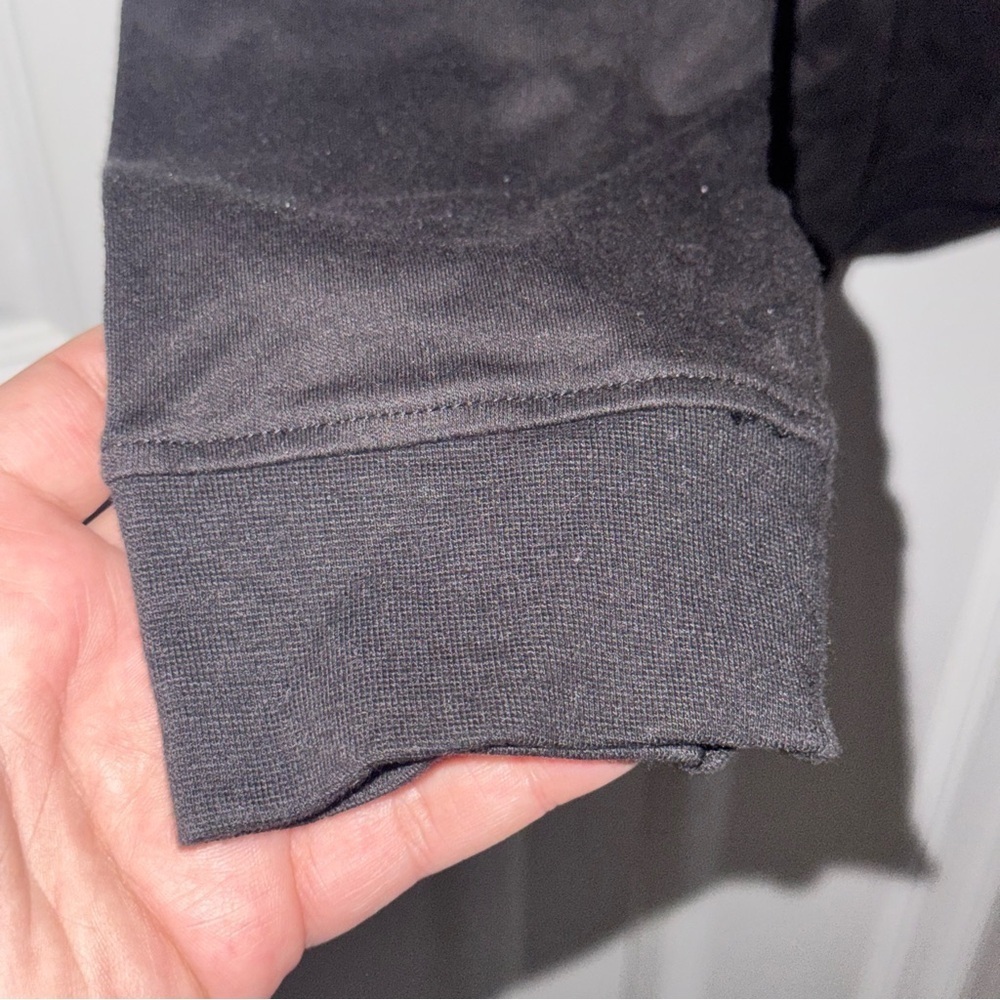 NWT Puritan Long Sleeve Polo Shirt Mens Small 34-36 Black Cotton Blend Basic Top - Picture 6 of 10